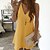 cheap Casual Dresses-Women&#039;s Strap Dress Midi Dress Black White Yellow Pure Color Sleeveless Spring Summer Cold Shoulder Casual V Neck Slim 2023 S M L XL XXL