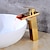Недорогие классический-однорычажный смеситель для ванной комнаты, масляная бронза, одно отверстие со светодиодной подсветкой / водопад / центральное расположение кранов для ванны, латунный смеситель для раковины для ванной
