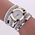 cheap Quartz Watches-Luxury Watches Women Flower Popular Quartz Diamond Leather Bracelet Female Ladies Gemstone Dress Wristwatch Quartz Watch for Women Analog Quartz Alloy
