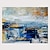 baratos Pinturas Abstratas-Pintura a óleo artesanal decoração de arte de parede de lona abstrata pintura de paisagem azul para decoração de casa rolada sem moldura pintura não esticada