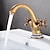 preiswerte Klassisch-Waschbecken Wasserhahn - klassische galvanisierte / lackierte Oberflächen Centerset zwei Griffe ein Lochbad Wasserhähne