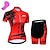 cheap Women&#039;s Clothing Sets-Women&#039;s Short Sleeve Cycling Jersey with Shorts 3D Pad Spandex Polyester Black Red Green Pink Solid Color Gear Bike Clothing Suit Breathable Ultraviolet Resistant Quick Dry Back Pocket Sweat wicking