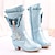 cheap Kids&#039; Boots-Girls&#039; Mid-Calf Boots Christmas Shoes Snow Boots Princess Shoes Leather PU Portable High Elasticity Cartoon Design Fashion Boots Little Kids(4-7ys) Big Kids(7years +) Daily Party &amp; Evening Walking