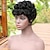 ieftine Peruci fără Capac din Păr Uman-perucă de păr uman complet făcută cu breton bucle largi tuns pixie pentru femei 130% păr brazilian perucă de păr uman fără capac perucă de dantelă neagră#1b peruci zilnice