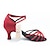 رخيصةأون أحذية لاتيني-نسائي أحذية رقص صالة الرقص أحذية سالسا خط الرقص داخلي تمرين متخصص بقعة أساسي كعب لون صلب كعب مثير مشبك عبر الشريط اللوز أحمر أسود