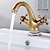 economico Classici-Rubinetto lavabo bagno - finiture classiche elettrodeposte / verniciate centrotavola due maniglie una rubinetteria da bagno