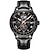 preiswerte Mechanische Uhren-mechanische Uhr für Herren Business Luxus analoge Armbanduhr Kalenderautomatischer Selbstaufzug Mondphase wasserdichte nachtleuchtende echte Lederuhr Geschenk