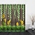 tanie Zasłony prysznicowe Najlepsza sprzedaż-zasłona prysznicowa z haczykami, kwiatowa roślina jasnozielone akwarelowe liście na wierzchu roślina z kwiatową dekoracją łazienki cal z haczykami