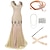 cheap Cosplay &amp; Costumes-The Great Gatsby Roaring 20s 1920s Cocktail Dress Vintage Dress Flapper Dress Outfits Masquerade Prom Dress Women&#039;s Tassel Fringe Costume Golden yellow / Golden / Yellow Vintage Cosplay Party Prom