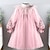 cheap Casual Dresses-Kids Girls&#039; Dress Solid Colored Above Knee Dress Mesh Cotton Long Sleeve Cute Dress Pink Beige