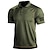 cheap Classic Polo-Men&#039;s Outdoor American Flag Tactical Sport PoLo Neck T-Shirt Tee shirt Tactical Military Shirt Short Sleeve V Neck Top Vintage Graphic Tees Quick Dry Lightweight Summer Cotton Blend Army Green Khaki