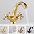 cheap Classical-Bathroom Sink Faucet,Classic Electroplated / Painted Finishes Centerset Two Handles One Hole Bath Taps