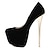 cheap Women&#039;s Heels-Women&#039;s Heels Pumps Stilettos Party Club Solid Color Solid Colored Platform High Heel Stiletto Heel Round Toe Elegant Faux Suede Loafer Black