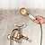 levne Sprchové baterie-sprchová baterie / masážní sada s tryskami - ruční sprcha v ceně výsuvná dešťová sprcha starožitná / vintage styl starožitný mosazný držák uvnitř mosazný ventil vanové sprchové baterie