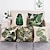 billiga blom- och växtstil-1 uppsättning 5 st grönt blad botanisk serie kuddöverdrag modern dekorativ kuddfodral kudde fodral för rum sovrum rum soffa stol bil utomhus kudde för soffa soffa stol grön