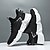 abordables Chaussures homme-Homme Chaussures d&#039;Athlétisme Chaussures de confort Décontractée Athlétique Marche Tissage Volant Noir et blanc Noir Printemps