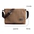cheap Crossbody Bags-Unisex Messenger Bag Crossbody Bag Canvas Daily Office &amp; Career Zipper Solid Color Black Khaki Coffee