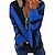 preiswerte Kapuzenpullover &amp; Sweatshirts für Damen-Damen Sweatshirt Pullover Zur Seite fahren Strassenmode Basic Zip Weiß Blau Purpur Farbblock Abstrakt Casual V Ausschnitt Langarm