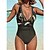 cheap One-piece swimsuits-Women&#039;s Swimwear One Piece Monokini Bathing Suits Swimsuit Tummy Control Open Back Slim Camo Green Plunge Bathing Suits New Casual Vacation / Sexy / Padded Bras