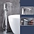 billige Badekraner-badekarkran - moderne galvanisert frittstående messingventil badekar dusj blandebatterier