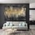 abordables Peintures Abstraites-Peinture à l'huile abstraite toile art mural noir jaune décoration abstraite pour la décoration intérieure roulée sans cadre non étiré