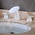 זול מרובה חורים-ברז כיור אמבטיה נרחב, שתי ידיות שלוש חורים מפל מים מצופים אלקטרוליטי ברזי אמבטיה