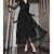 cheap Maxi Dresses-Women&#039;s Party Dress Swing Dress A Line Dress Long Dress Maxi Dress Black White Wine Pure Color Long Sleeve Winter Fall Autumn Hollow Out Elegant &amp; Luxurious V Neck Slim Wedding Party Winter Dress Mesh