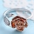 billige Ringer-høst giftering fest geometrisk sølvlegering blomst enkel elegant 1 stk kvinners åpen ring bryllupsgave justerbar vikle åpne ringer rose blomst ring for kvinner