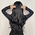 olcso Szintetikus, trendi parókák-hosszú fekete szintetikus női paróka természetes hajú hullámos paróka frufruval cosplay hőálló fekete hajú paróka 26 hüvelykes