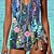 cheap Tankinis-Women&#039;s Swimwear Tankini 2 Piece Swimsuit Open Back Flower Blue Tunic V Wire Bathing Suits New Vacation Fashion / Modern / Padded Bras