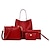 economico Set di borse-Per donna sacchetto regola pelle sintetica Set di borse da 4 pezzi Decorazioni in rilievo Tinta unica Shopping Appuntamento Bianco Nero Rosa Rosso