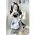 cheap Lolita Dresses-Lolita Sweet Lolita Plus Size Casual Lolita Dress Maid Suits Women&#039;s Japanese Cosplay Costumes Black Solid Color Short Sleeve / Apron / Apron