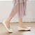 billige Sandaler til kvinner-Dame Flate sko Ballerina Blomst Flat hæl Rund Tå Søt Daglig PU Lær Tøfler Vår Sommer Ensfarget Hvit Svart Beige
