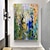 olcso Absztrakt festmények-Hang festett olajfestmény Kézzel festett Függőleges panoráma Absztrakt Tájkép Modern Anélkül, belső keret