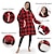 cheap Women&#039;s Robes-Women&#039;s Christmas Couple‘s Pajamas Nightgown Hoodie Blanket Wearable Blanket Grid / Plaid Pure Color Plush Simple Comfort Xmas Home Party Fleece Warm Gift Patchwork Pocket Fall Winter Black Gray