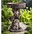 cheap Garden Sculptures&amp;Statues-Fountain Stand Cute Raccoon Shape Birdbath Sculpture Bird Feeder Garden Decoration Outdoor Statue Mini Fountain Pond For Bird Piscina