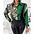 cheap Blouses &amp; Shirts-Women&#039;s Blouse Shirt Green Black Red Button Print Leopard Floral Long Sleeve Shirt Collar Streetwear Casual Regular Floral S