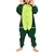 halpa Kigurumi-pyjamat-Lasten Kigurumi-pyjama Dinosaurus Eläin Tilkkutäkki Pyjamahaalarit Yöpuvut Polaarinen fleece Cosplay varten Pojat ja tytöt Joulu Eläinten yöpuvut Sarjakuva