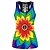 cheap Yoga Tops-Women&#039;s Crew Neck Tank Top Summer Floral / Botanical Light Purple Green Spandex Fitness Gym Workout Running Top Sleeveless Sport Activewear Breathable Quick Dry Comfortable Stretchy / Fashion / Skull