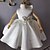 abordables Robes de fête-Robe Fille Enfants Petit Couleur Pleine Mariage Soirée Occasion spéciale A Volants Noeud Bleu Ciel Pâte de haricots Manches longues blanches Polyester Sans Manches Le style mignon Elégant Princesse