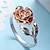 levne Prsteny-podzimní snubní prsten party geometrický stříbrná slitina květina jednoduchý elegantní 1ks dámský otevřený prsten svatební dárek nastavitelný obal otevřené prsteny růže květinový prsten pro ženy