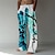cheap Beach Pants-Men&#039;s Trousers Beach Pants 3D Print Elastic Drawstring Design Front Pocket Graphic Prints Flower / Floral Comfort Soft Casual Daily For Vacation Fashion Designer Green Blue