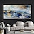 cheap Abstract Paintings-Handmade Oil Painting CanvasWall Art Decoration Abstract Knife Painting Landscape Blue For Home Decor Rolled Frameless Unstretched Painting