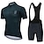 cheap Cycling Jersey &amp; Shorts / Pants Sets-21Grams Men&#039;s Cycling Jersey with Bib Shorts Short Sleeve Mountain Bike MTB Road Bike Cycling Black Green Dark Green Stripes Bike Clothing Suit 3D Pad Breathable Quick Dry Moisture Wicking Back Pocket