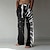 cheap Printed Pants-Men&#039;s Trousers Summer Pants Baggy Beach Pants Elastic Drawstring Design Front Pocket Straight Leg Graphic Prints Musical Instrument Comfort Soft Casual Daily For Vacation Linen Like Fabric Fashion