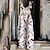 abordables Combinaisons femme-Combinaison-pantalon Femme Imprimer Floral Col Ras du Cou Décontractée Plein Air Décontractée Ample Standard Sans Manches Blanche S Printemps