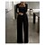 cheap Women&#039;s Jumpsuits-Women&#039;s Jumpsuit Lace Solid Color Crew Neck Elegant Daily Vacation Straight Regular Fit Long Sleeve Black S M L Spring