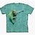 Недорогие 3d футболки мальчика-Дети Мальчики Футболка С короткими рукавами 3D печать Животное Зеленый Черный Синий Дети Верхушки Весна Лето Активный Мода Повседневные Повседневные В помещении на открытом воздухе Стандартный 3-12