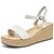 cheap Women&#039;s Sandals-Women&#039;s Sandals Wedge Sandals Wedge Heels Espadrilles Work Daily Solid Colored Summer Buckle Platform Wedge Heel Open Toe Casual Minimalism Sweet Leather Ankle Strap White Beige