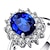preiswerte Ringe-Prinzessin Diana William Kate Middleton Edelsteine Geburtsstein Halo Solitaire Verlobungsringe für Frauen für Mädchen Silberring (1-erstellt-Saphir, 11)